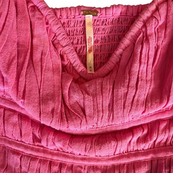 Free People Top Women's Size Medium Pink Chloe Blouse - Picture 6 of 10